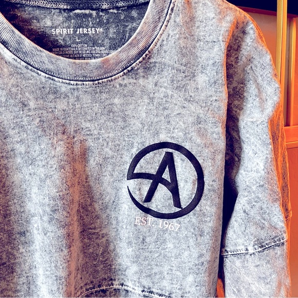 Spirit Jersey Gray Crop Crew Long Sleeve Shirt Chris Angel Mindfreak Large L - Picture 3 of 7